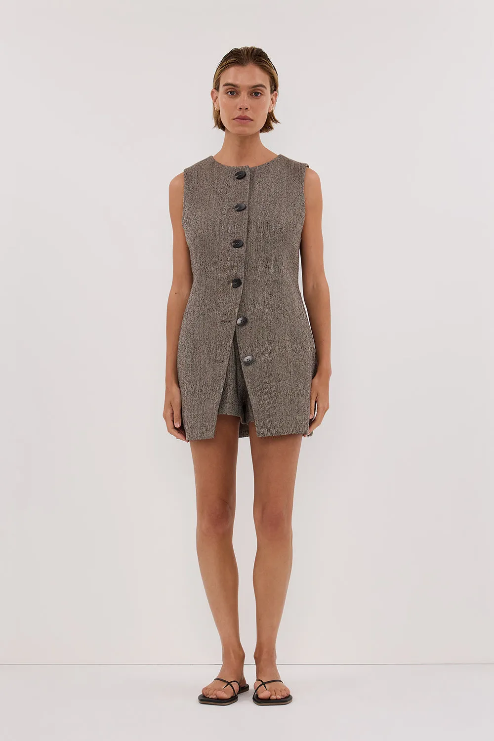 FRANKIE CHOC TWEED TUNIC VEST sold by Dissh product image thumbnail 5