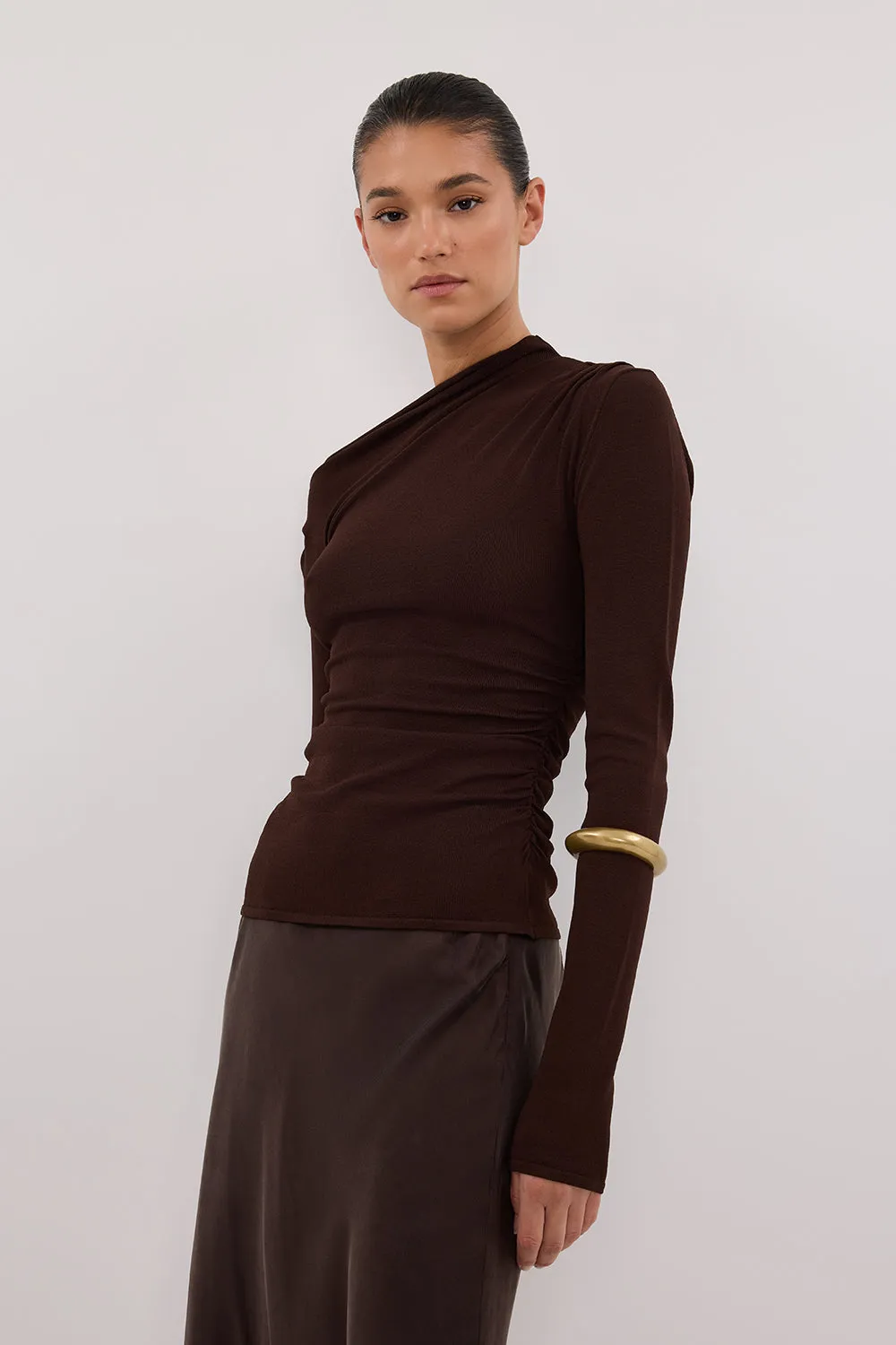 ARIEL CHOC LONG SLEEVE KNIT TOP sold by Dissh product image thumbnail 3