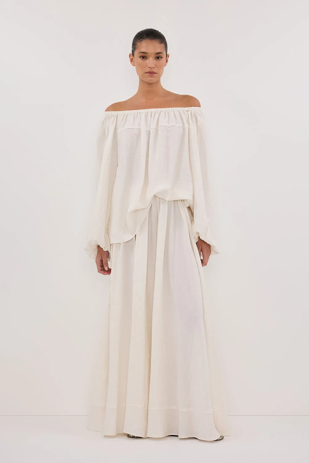 SHANIYA CREAM MARLE BOHO SKIRT sold by Dissh