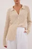 LEN NATURAL LONG SLEEVE KNIT TOP sold by Dissh