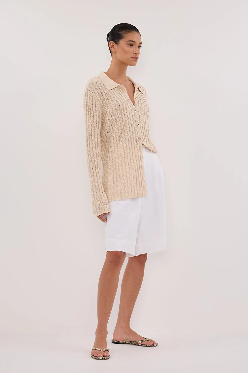 LEN NATURAL LONG SLEEVE KNIT TOP sold by Dissh product image thumbnail 3