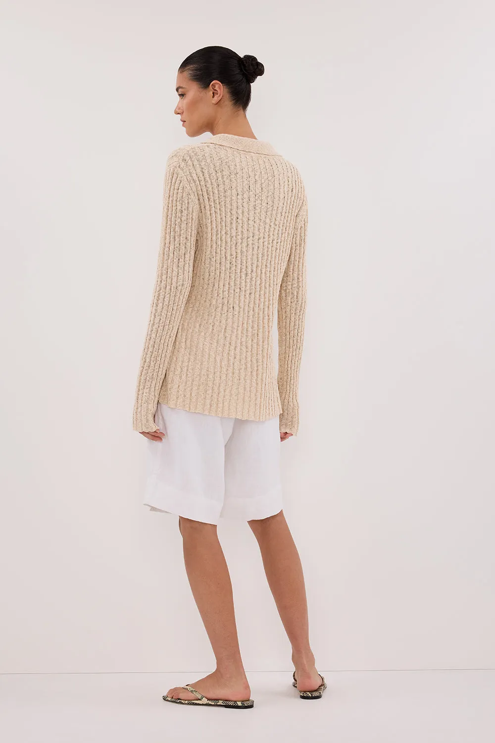 LEN NATURAL LONG SLEEVE KNIT TOP sold by Dissh product image thumbnail 4
