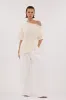 RICK CREAM ASYM KNIT TOP sold by Dissh