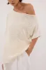 RICK CREAM ASYM KNIT TOP sold by Dissh