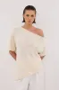 RICK CREAM ASYM KNIT TOP sold by Dissh