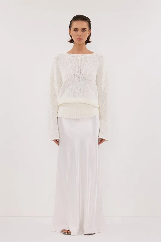 JULES WHITE LONG SLEEVE KNIT TOP sold by Dissh
