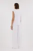 SELAH WHITE LINEN SLEEVELESS VEST sold by Dissh