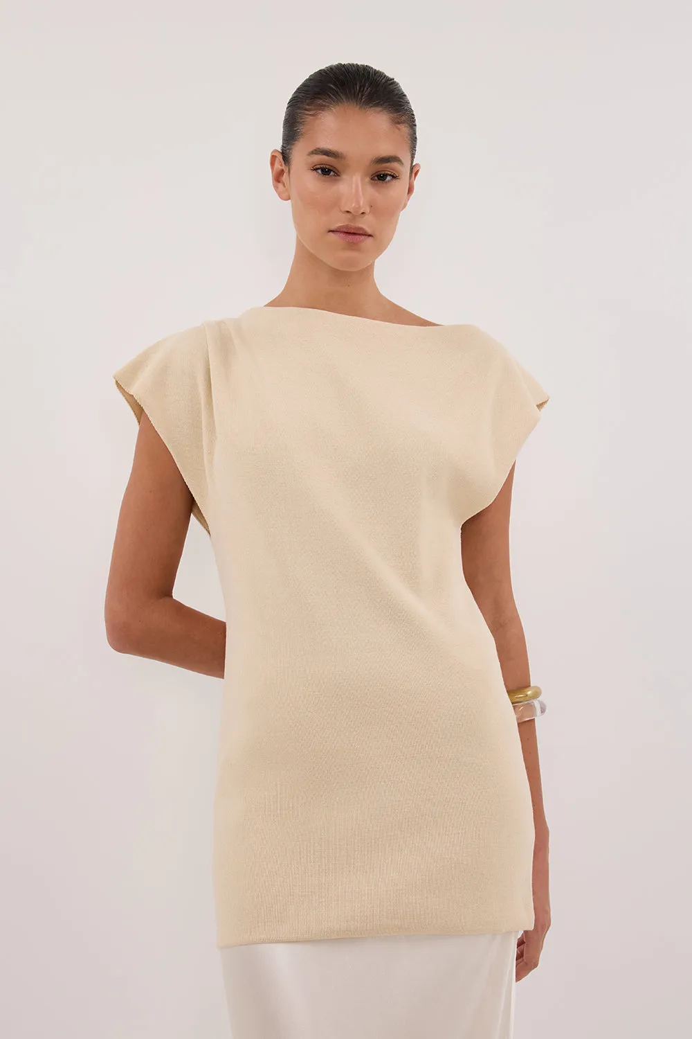 LIA NATURAL SLEEVELESS KNIT TOP sold by Dissh product image thumbnail 3