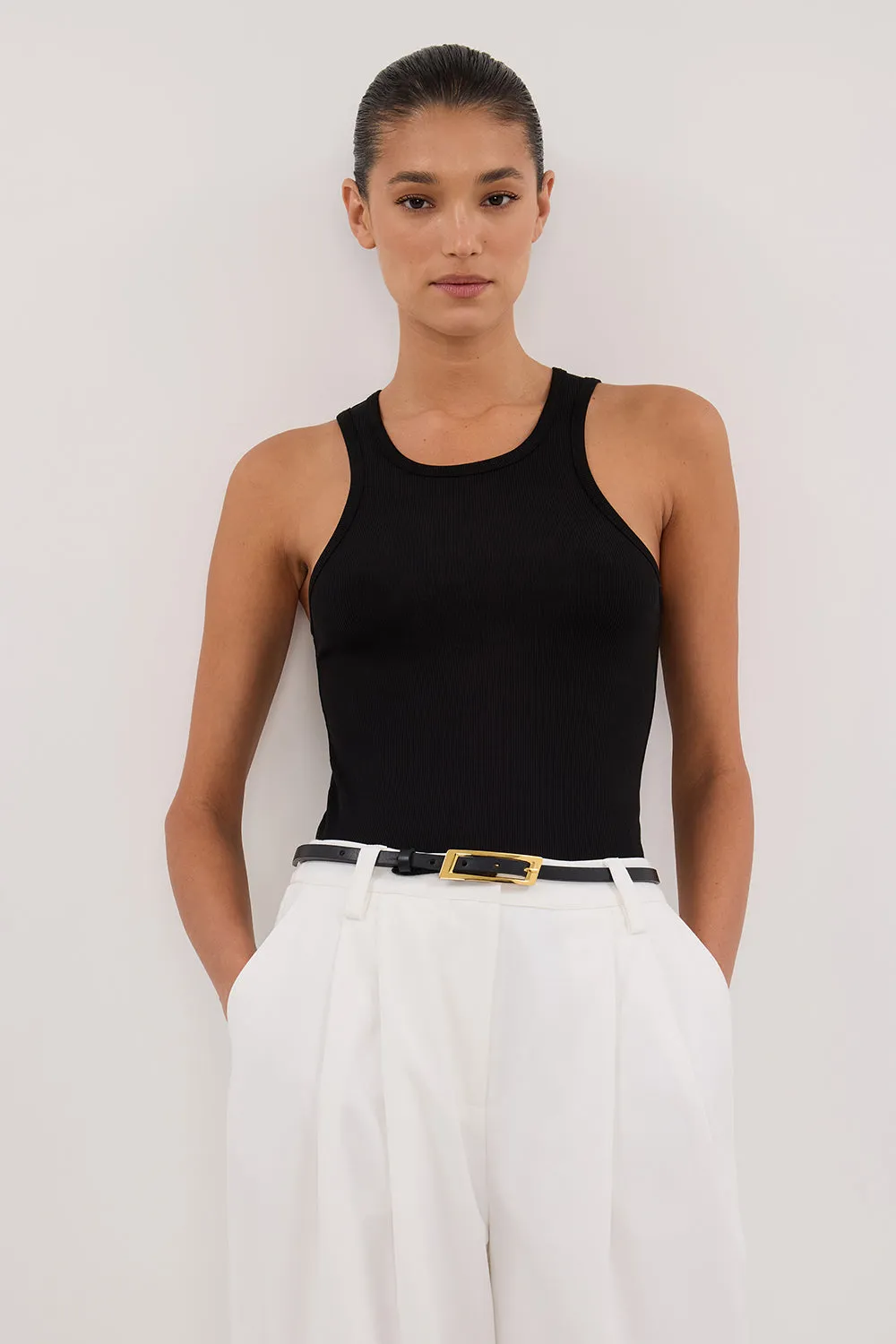 NINA BLACK RACER KNIT TANK sold by Dissh product image thumbnail 2