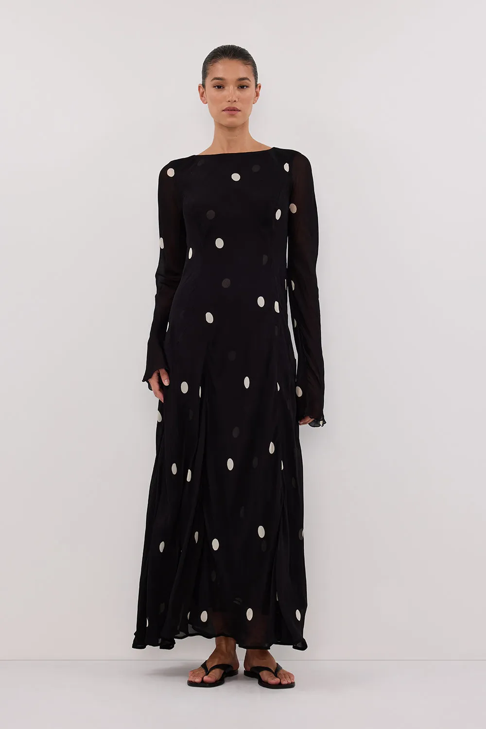 LAURA BLACK SPOT MAXI DRESS sold by Dissh product image thumbnail 5