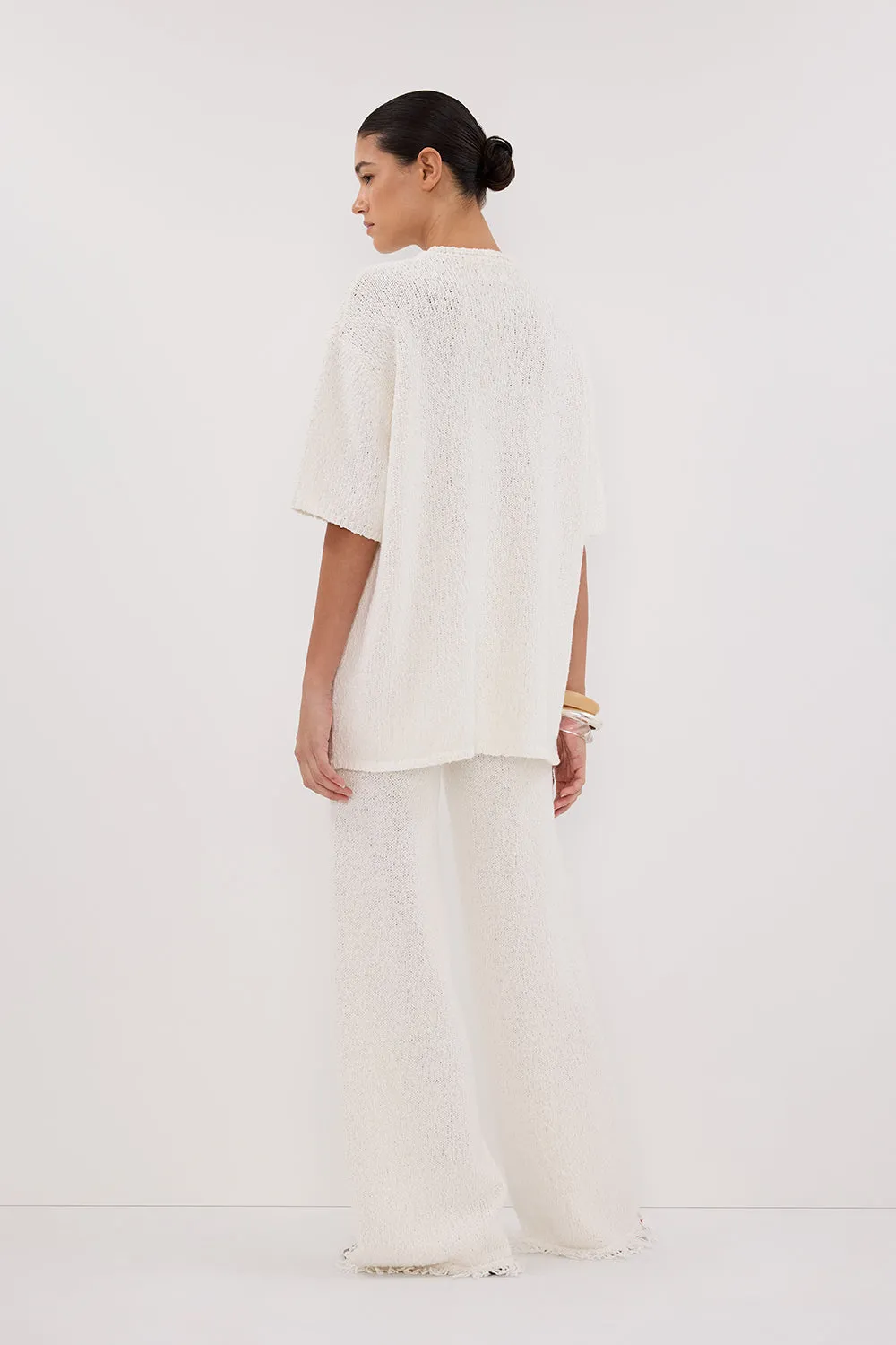 SUE OFF WHITE OVERSIZED KNIT TEE sold by Dissh product image thumbnail 5