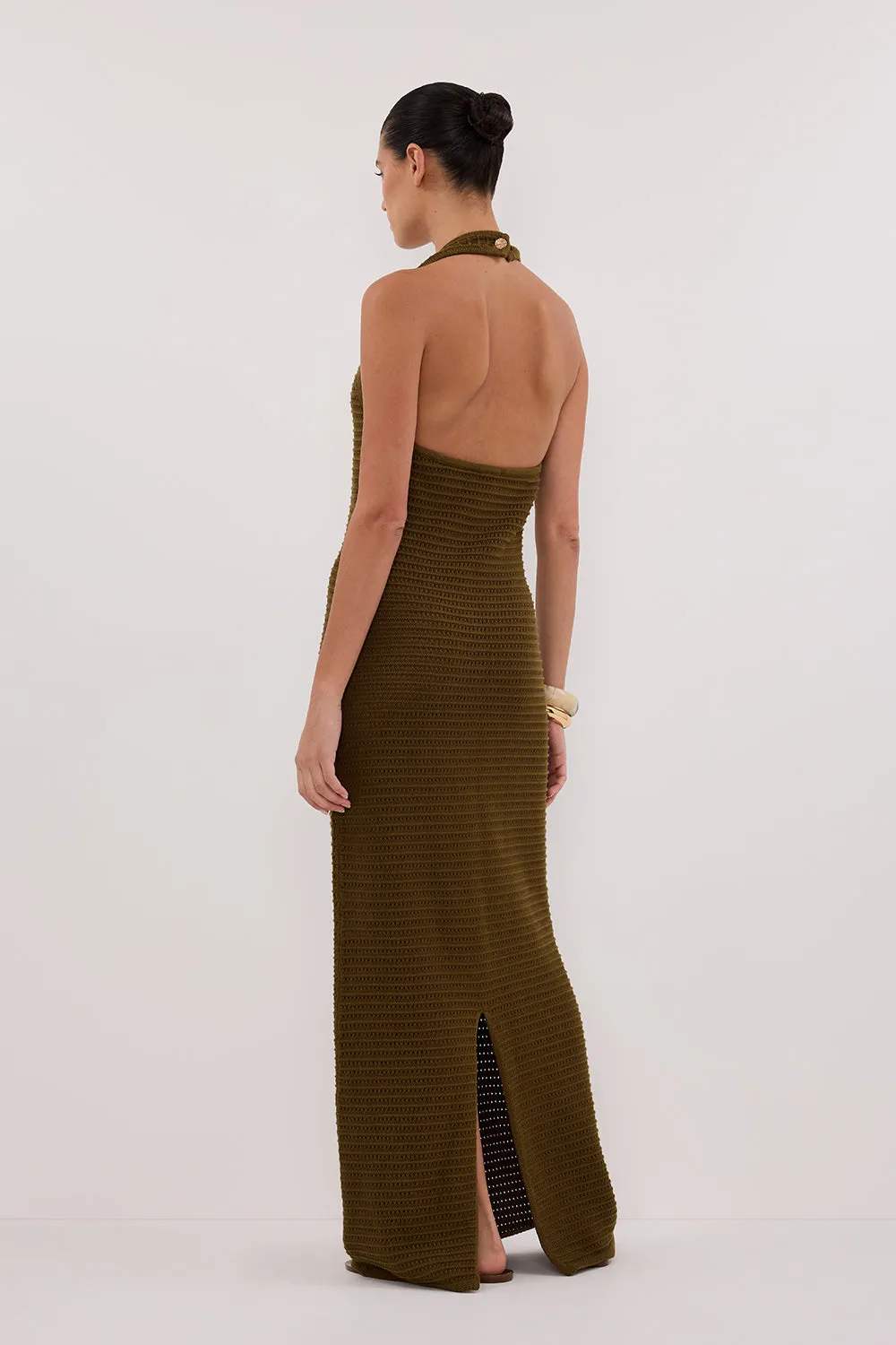 GINA OLIVE HALTER CROCHET MIDI DRESS sold by Dissh product image thumbnail 4