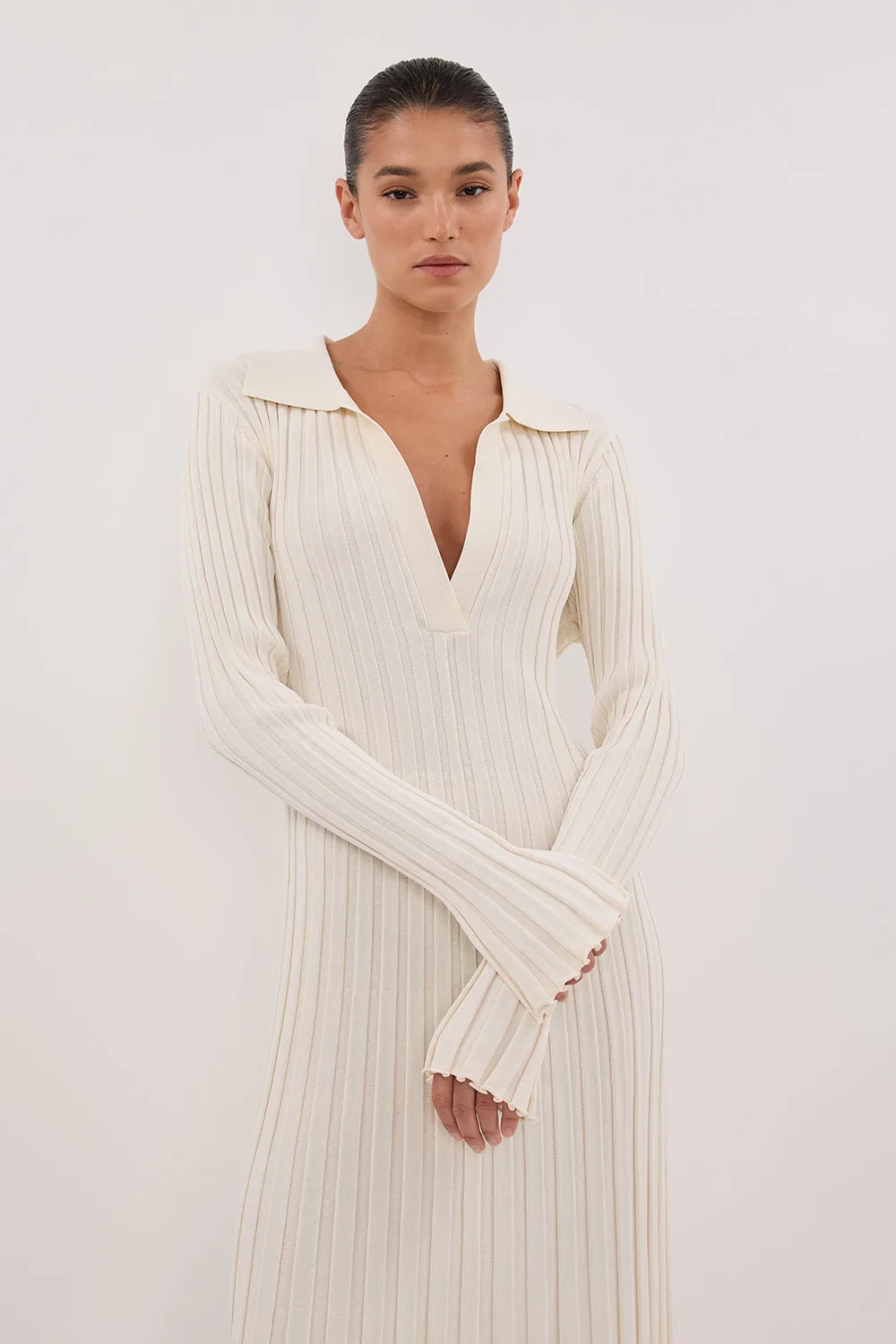 HAL PLASTER LONG SLEEVE KNIT MIDI DRESS sold by Dissh product image thumbnail 2