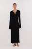 HAL BLACK LONG SLEEVE KNIT MIDI DRESS sold by Dissh