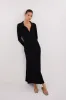 HAL BLACK LONG SLEEVE KNIT MIDI DRESS sold by Dissh