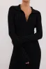 HAL BLACK LONG SLEEVE KNIT MIDI DRESS sold by Dissh
