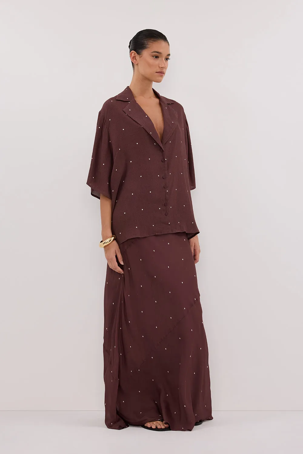 MELROSE WALNUT MIDI SKIRT sold by Dissh product image thumbnail 3