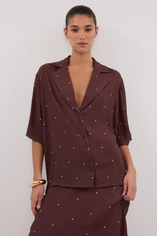 MELROSE WALNUT SHORT SLEEVE SHIRT sold by Dissh