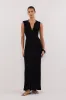 HAL BLACK SLEEVELESS KNIT MAXI DRESS sold by Dissh