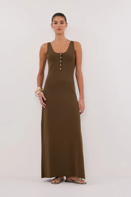 TROY OLIVE SLEEVELESS MAXI DRESS sold by Dissh