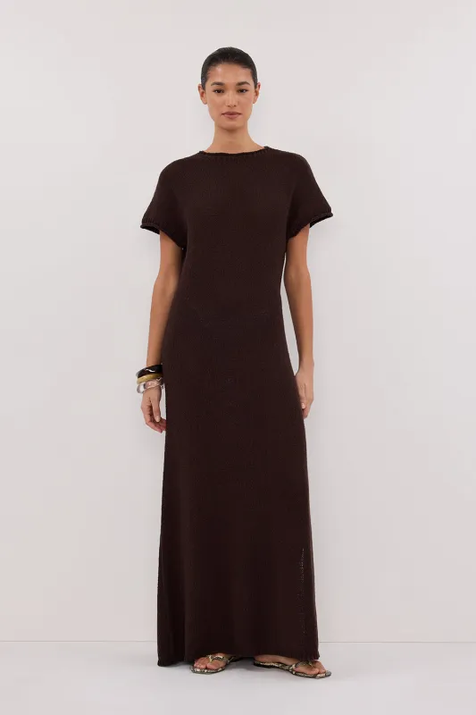 ERIN CHOC KNIT MAXI DRESS sold by Dissh