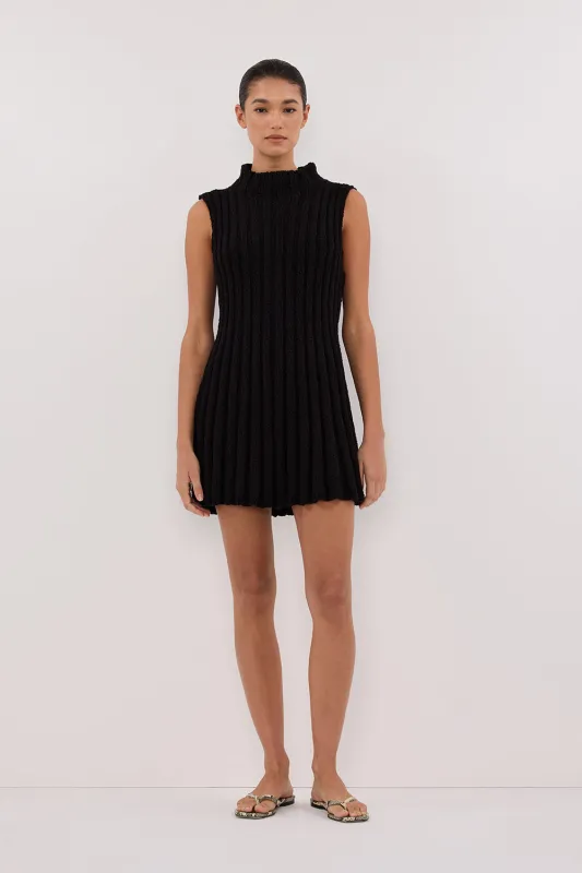 VERO BLACK KNIT MINI DRESS sold by Dissh
