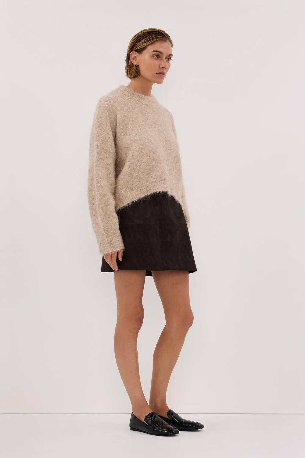 OAKLAND CHOC FAUX SUEDE MINI SKIRT sold by Dissh product image thumbnail 3