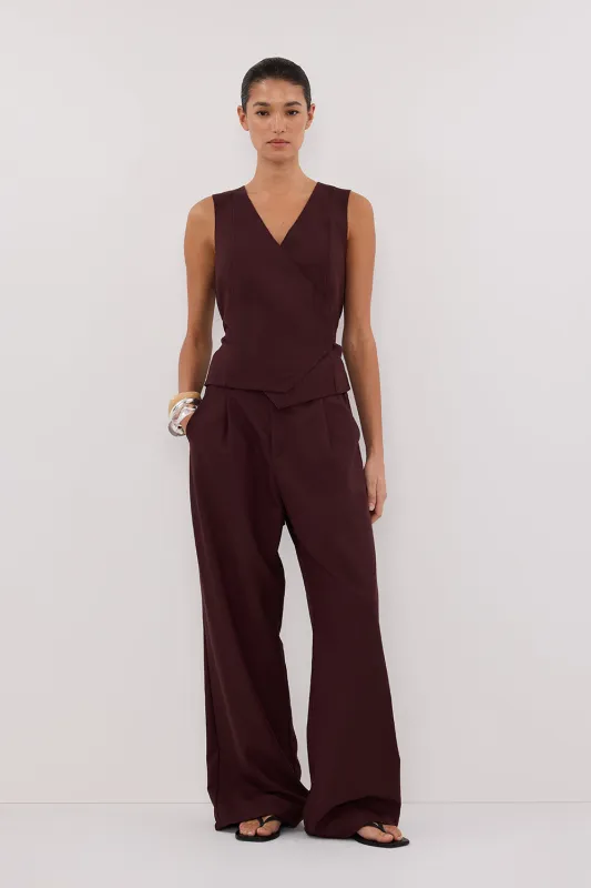 CAMILLA WALNUT ASYM TOP sold by Dissh