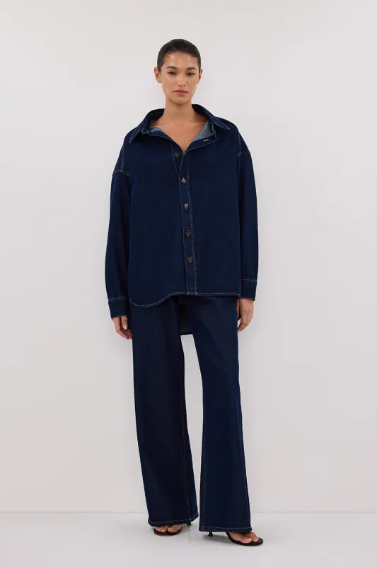 ASHTON INDIGO OVERSIZED DENIM SHIRT sold by Dissh