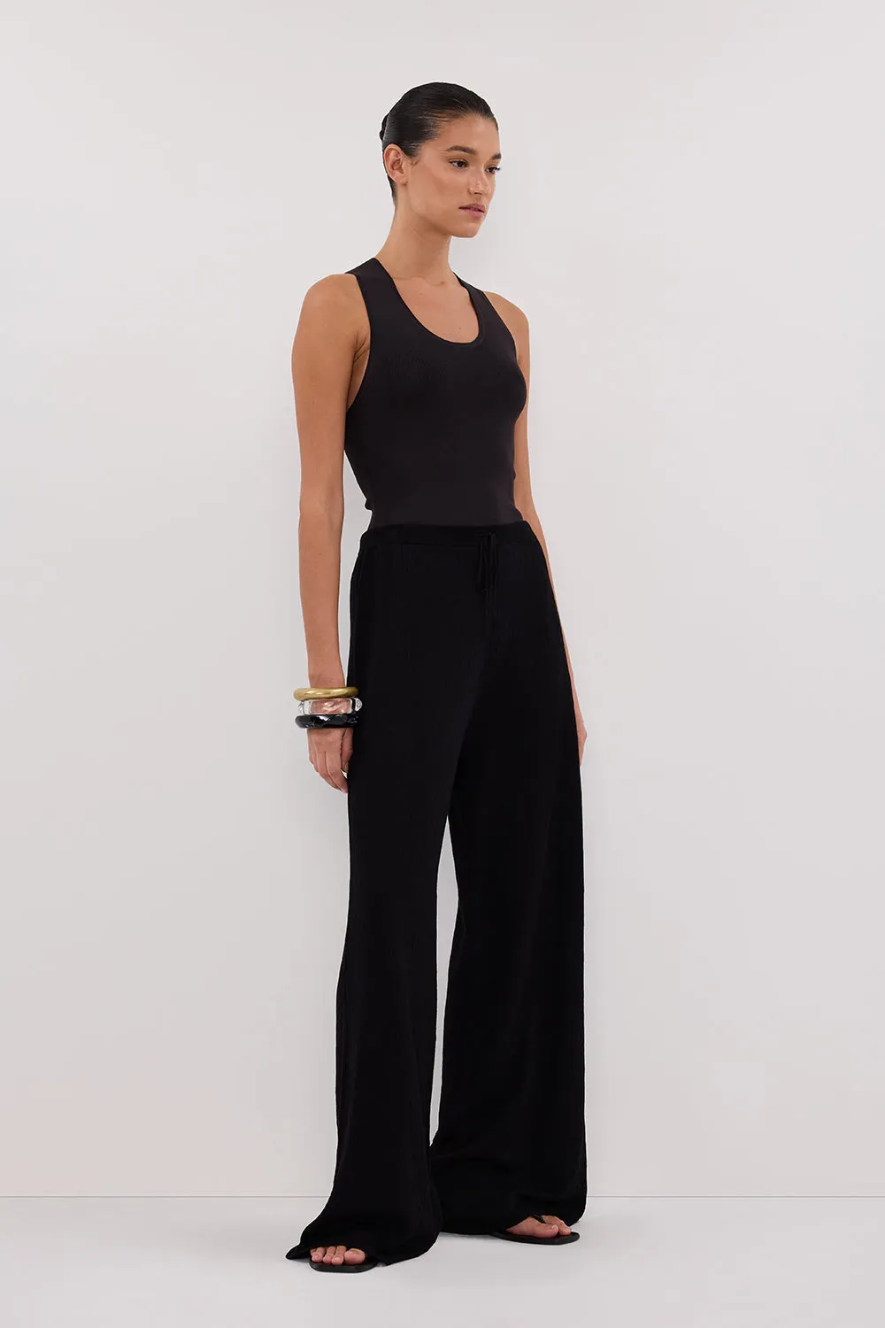 ALIAS BLACK TEXTURED KNIT PANT sold by Dissh product image thumbnail 3