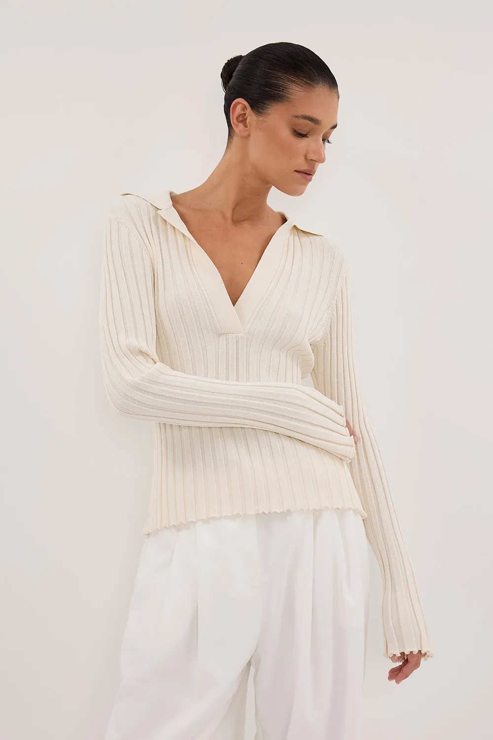 HAL PLASTER LONG SLEEVE KNIT TOP sold by Dissh product image thumbnail 2