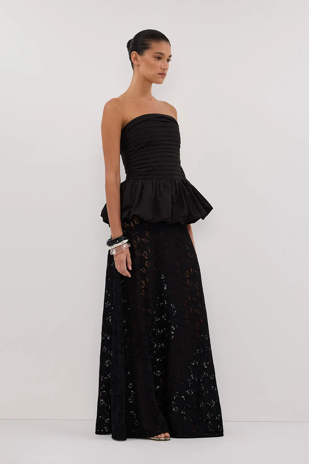 PEGGY BLACK COTTON STRAPLESS TOP sold by Dissh product image thumbnail 3