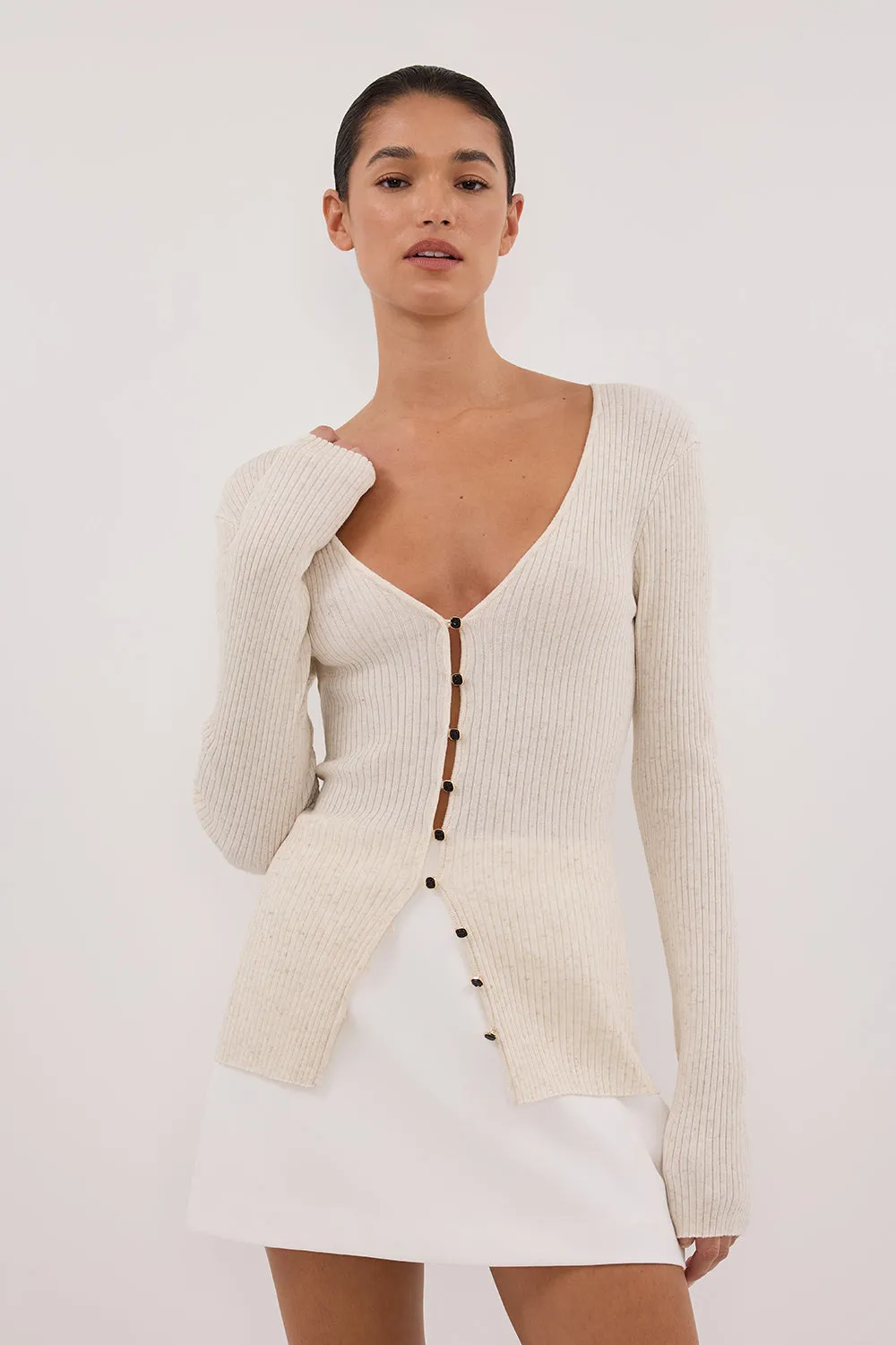 BLAIR NATURAL LONG SLEEVE KNIT TOP sold by Dissh product image thumbnail 2
