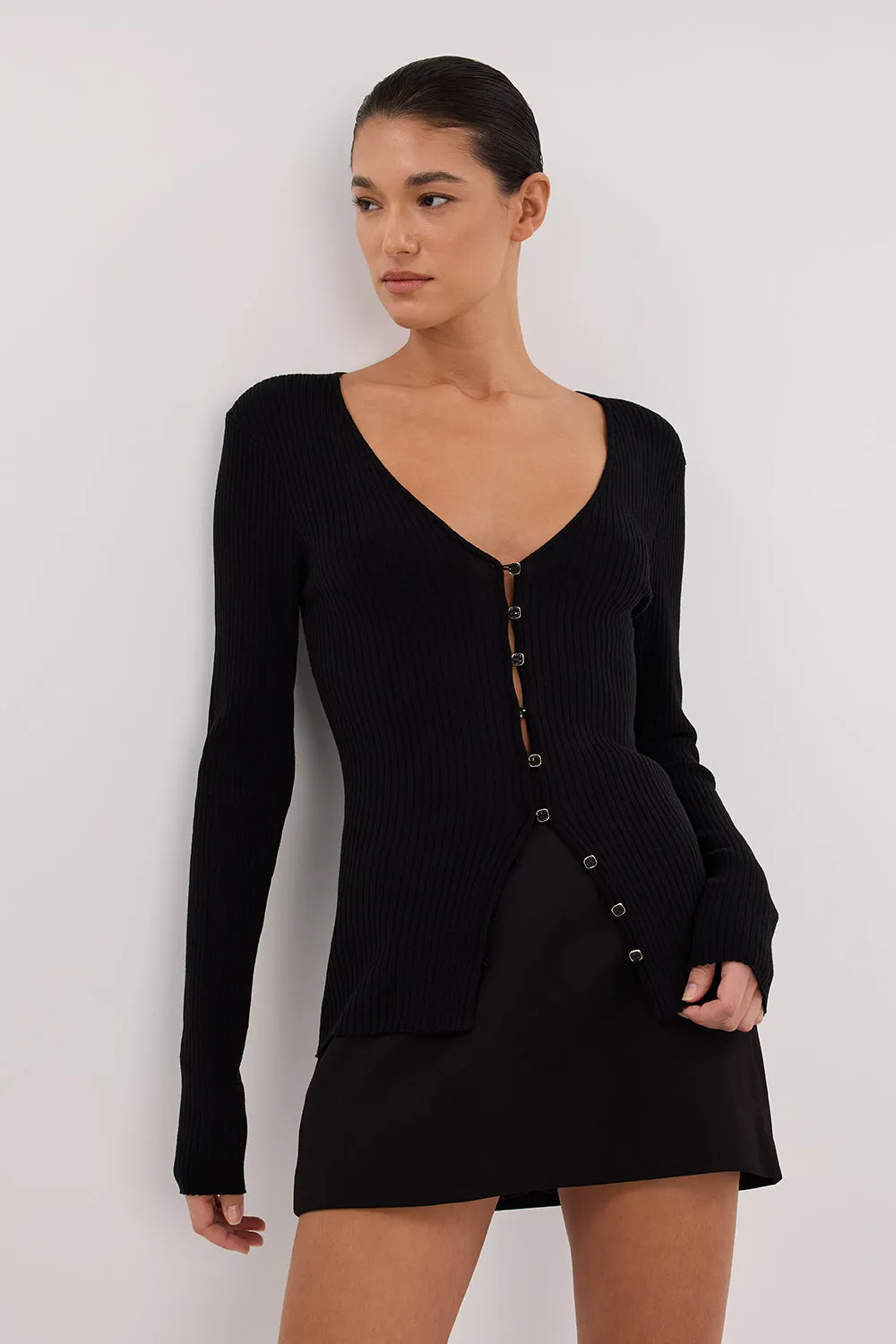 BLAIR BLACK LONG SLEEVE KNIT TOP sold by Dissh product image thumbnail 5