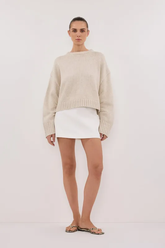 AMY CHALK CREW NECK KNIT JUMPER sold by Dissh