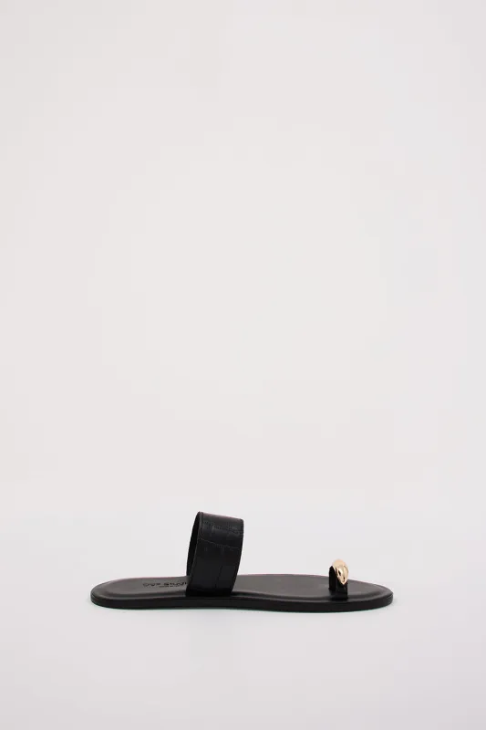 DOF STUDIOS MONICA BLACK SANDAL sold by Dissh