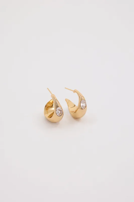 AMBER SCEATS ANSEL EARRING GOLD sold by Dissh