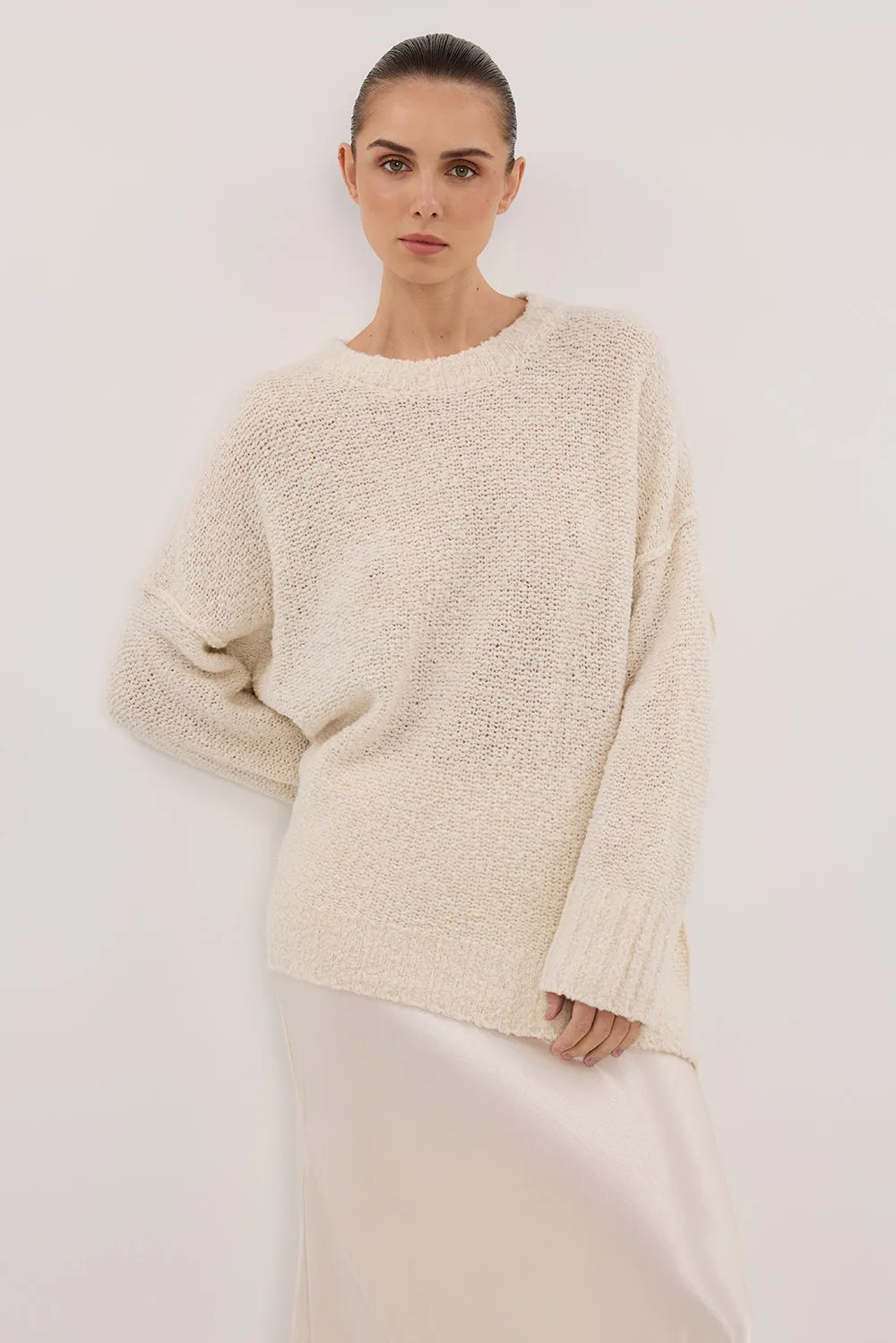 CICI CREAM LONGLINE JUMPER sold by Dissh product image thumbnail 2