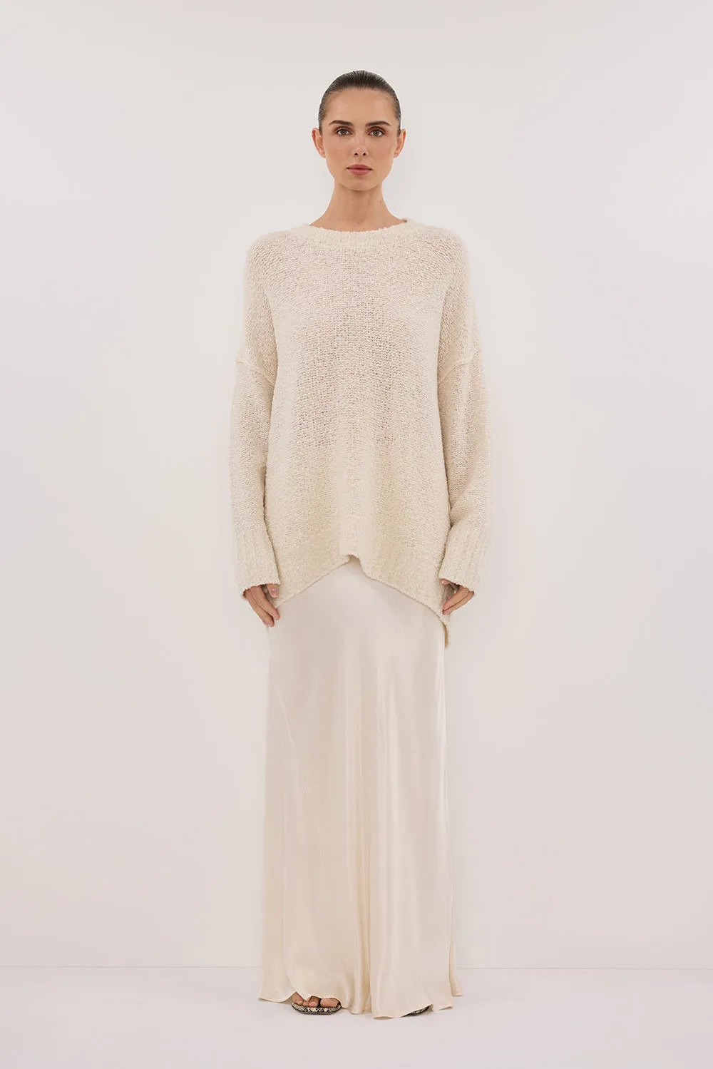 CICI CREAM LONGLINE JUMPER sold by Dissh