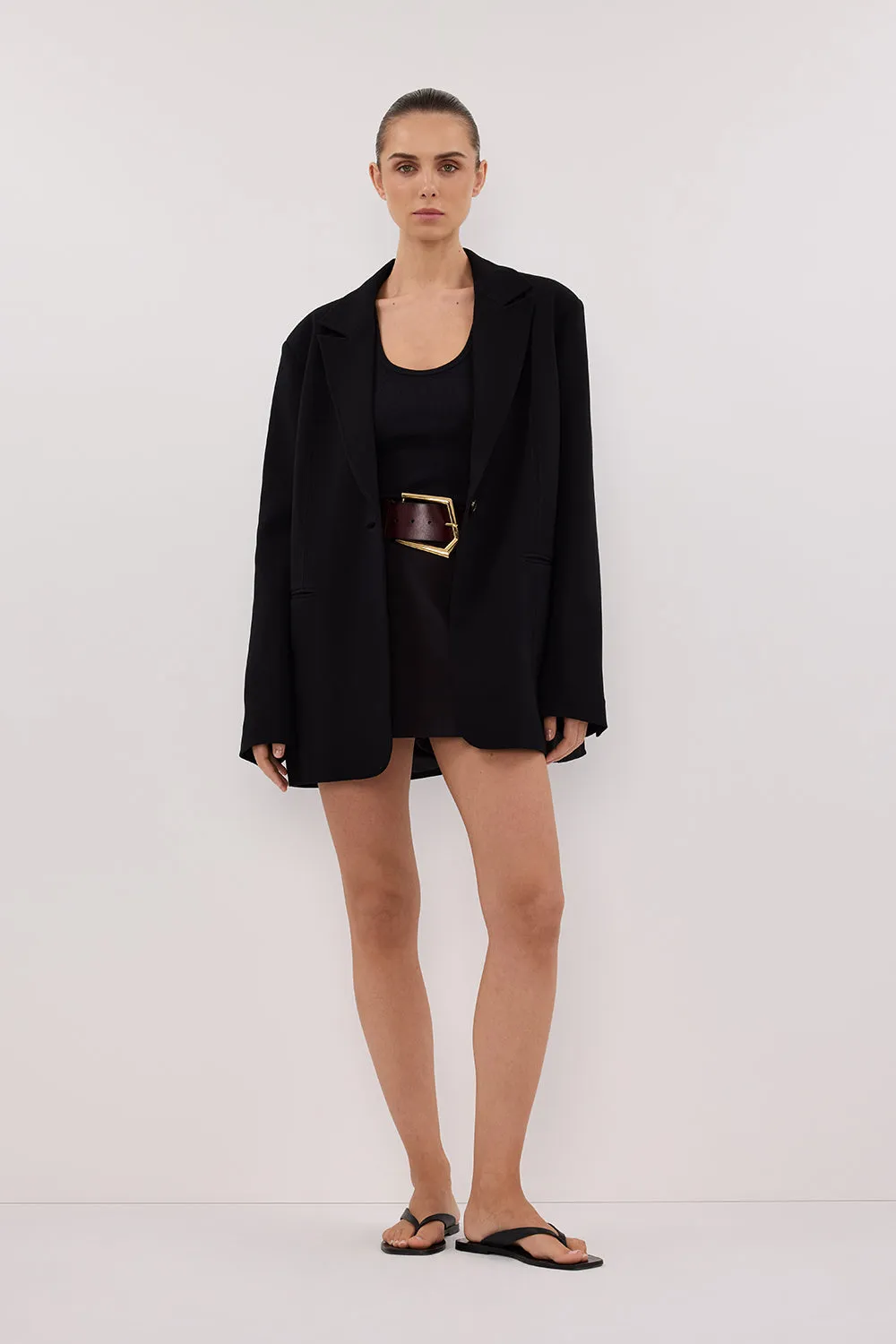 WESTWOOD BLACK OVERSIZED BOYFRIEND BLAZER sold by Dissh
