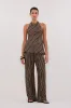CHARLI TAN STRIPE PANT sold by Dissh