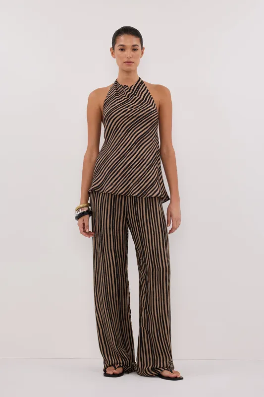 CHARLI TAN STRIPE PANT sold by Dissh