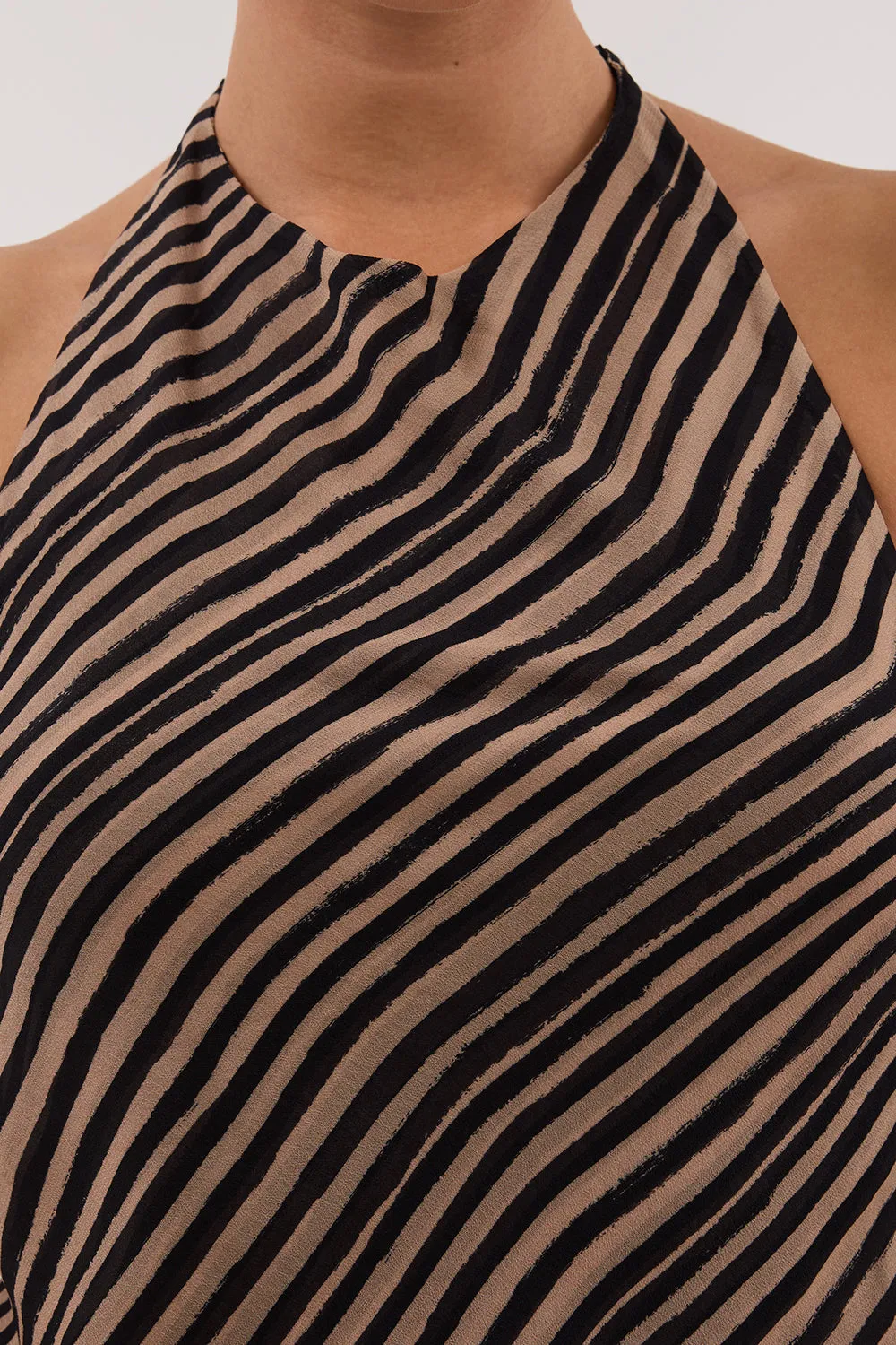 CHARLI TAN STRIPE HALTER TOP sold by Dissh product image thumbnail 5
