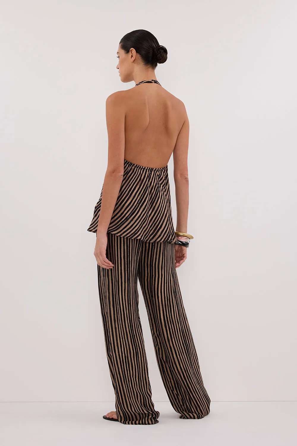 CHARLI TAN STRIPE HALTER TOP sold by Dissh product image thumbnail 4