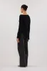 BOWIE BLACK LONG SLEEVE KNIT TOP sold by Dissh