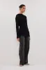 BOWIE BLACK LONG SLEEVE KNIT TOP sold by Dissh