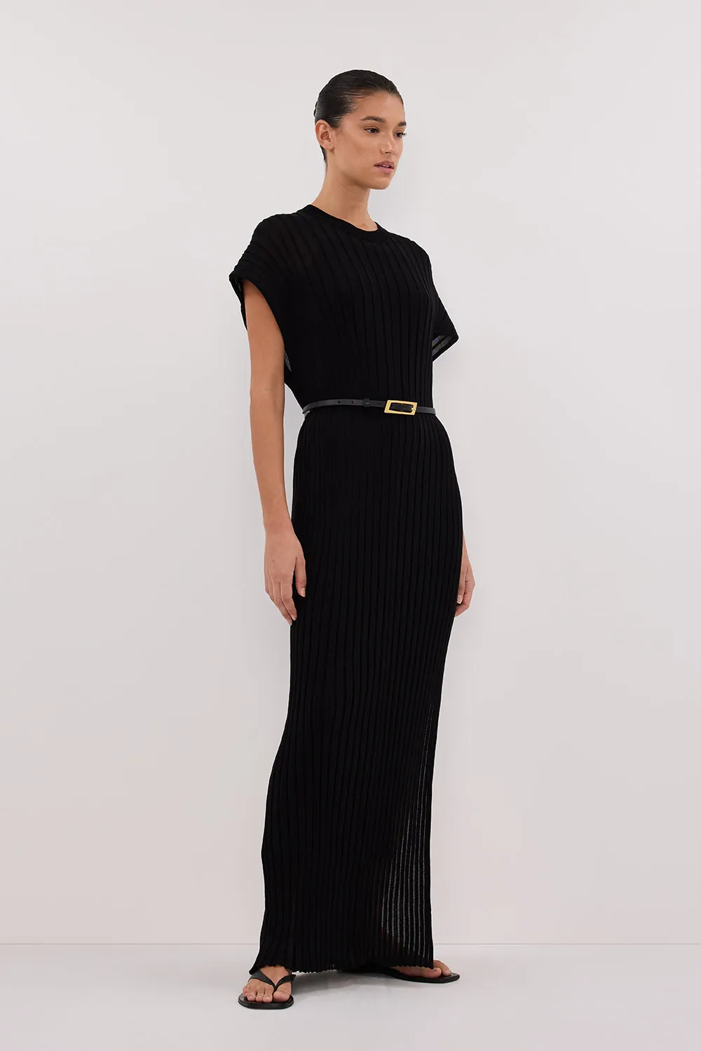JADE BLACK KNIT MAXI DRESS sold by Dissh product image thumbnail 3