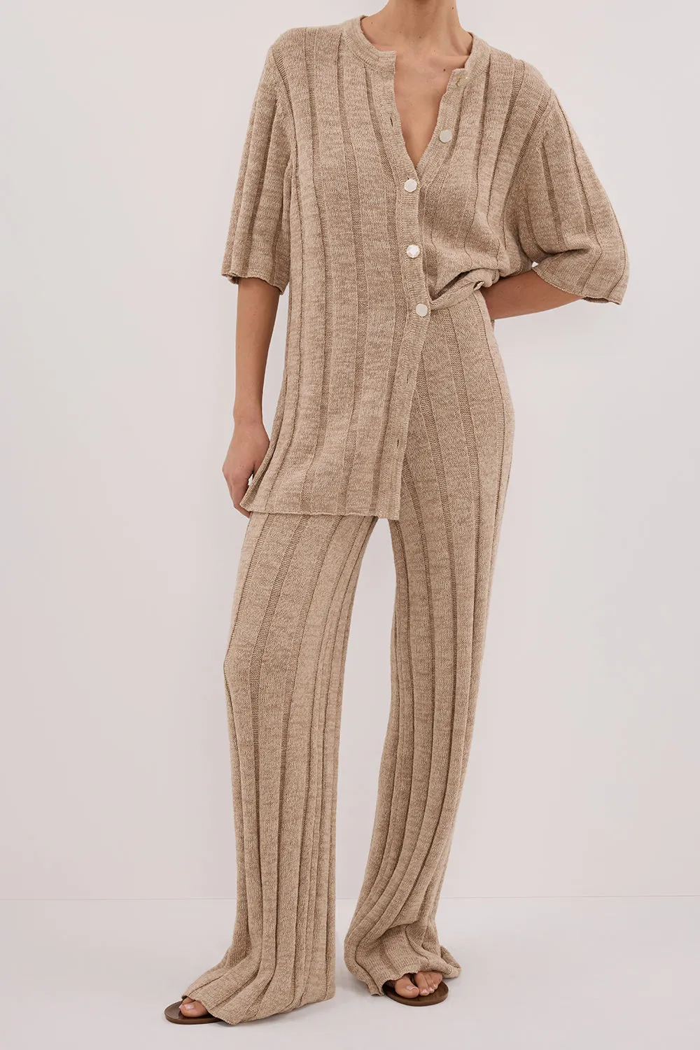 JAZZ NATURAL WIDE LEG KNIT PANT sold by Dissh product image thumbnail 3