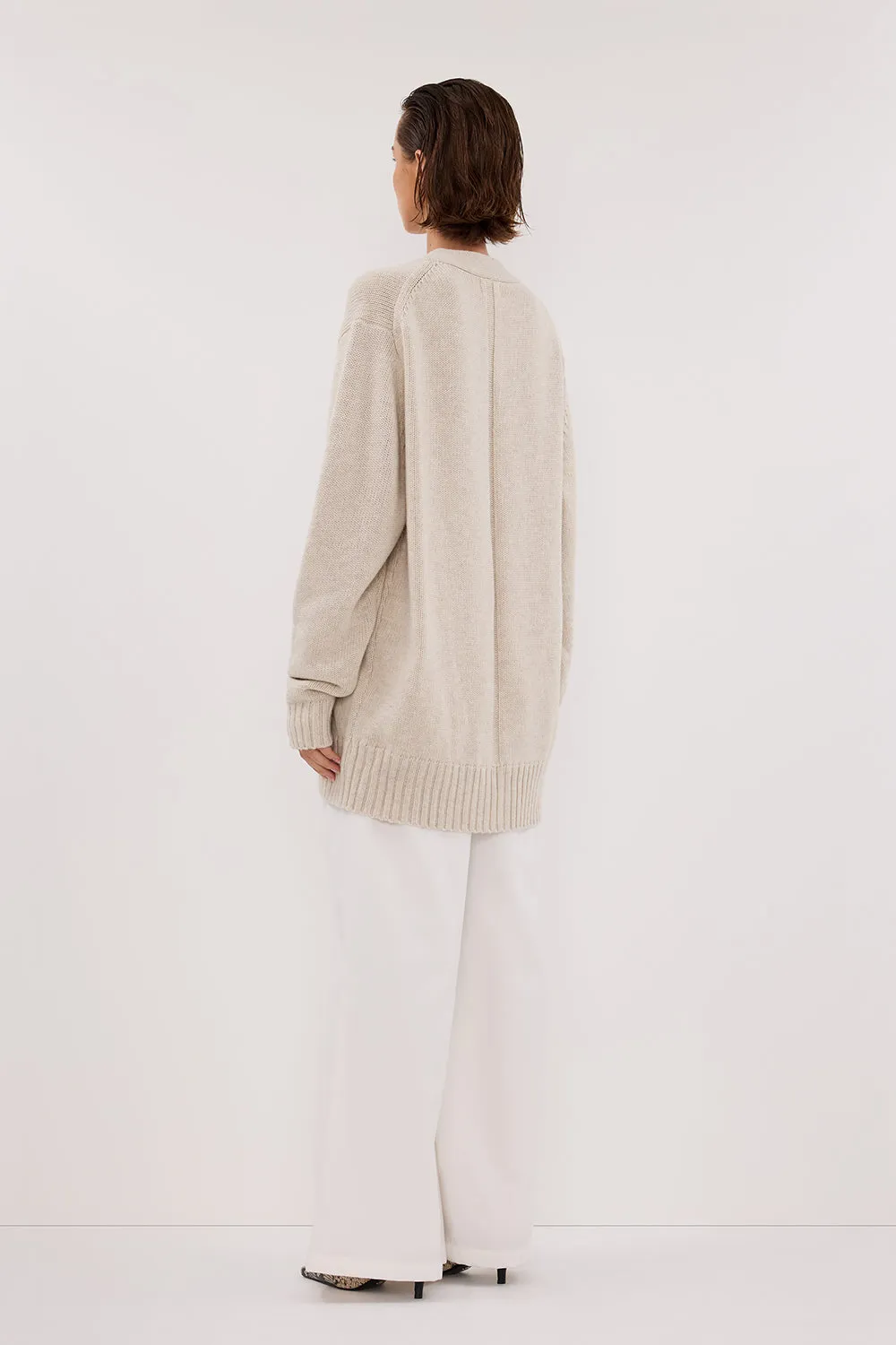 ZOE CHALK LONGLINE CARDIGAN sold by Dissh product image thumbnail 4