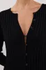 ALI BLACK SLEEVED KNIT MIDI DRESS sold by Dissh